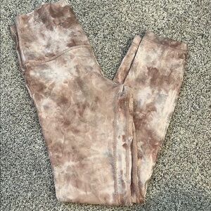 Lily lemon align tan shimmery leggings size 4